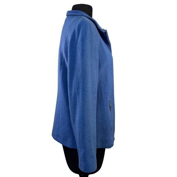 MDP Mario De Pinto Womens Wool Blend Blue Zip-Up Jacket - Picture 9 of 10